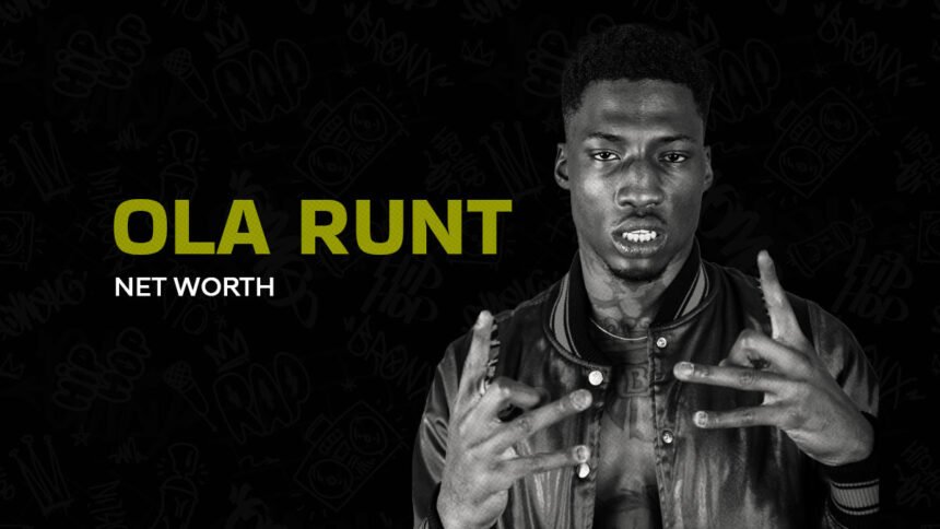 Detailed image showcasing Ola Runt net worth, featuring financial charts and statistics related to the rapper's earnings and assets.