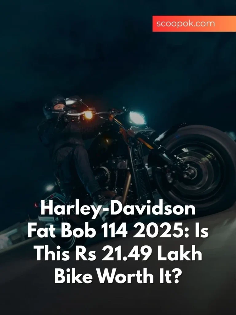 Harley Davidson Fat Bob 114 Price In India 92.5 bhp, 306 kg scoopok.com Harley Davidson Fat Bob 114 2025 Is This Rs 21